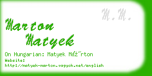 marton matyek business card